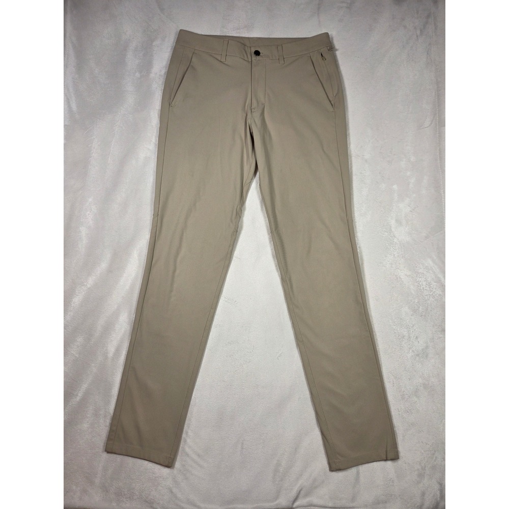 Lululemon Commission Slim Fit Pant Warpstreme Khaki Tan Mens 32 LM5974S